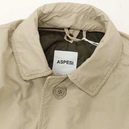 【中古】アスペジ ASPESI ポリエステルナイロン 中綿入りライナー付き ステンカラーコート ベージュ【サイズXS】【 状態ランクB 】【 メンズ 】