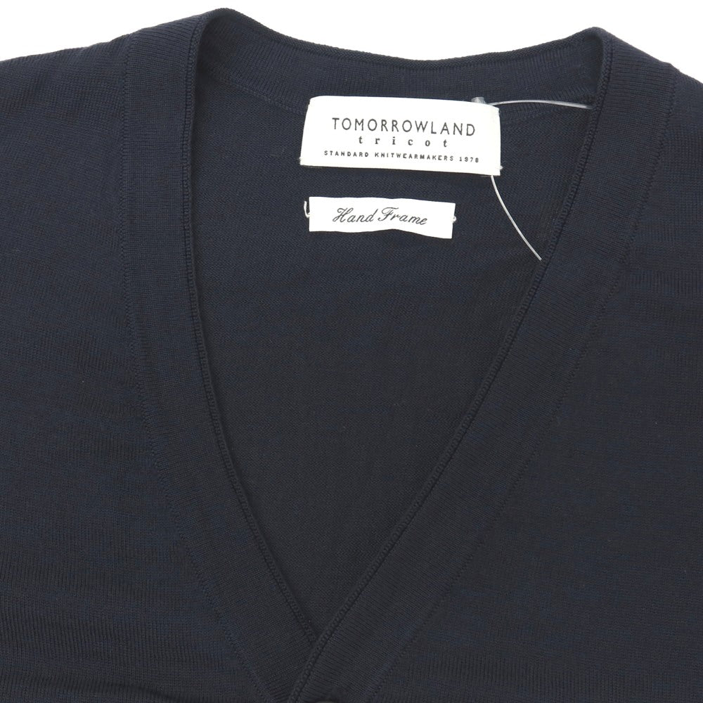 【中古】トゥモローランド TOMORROWLAND tricot ハイゲージウール ニット カーディガン ネイビー【サイズS】【 状態ランクB 】【 メンズ 】