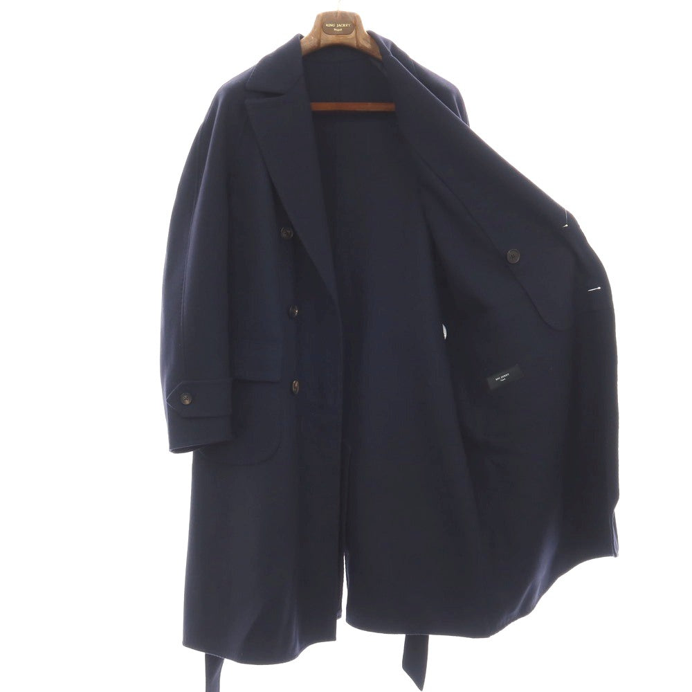 【中古】リングヂャケット RING JACKET ウール ベルテッド ダブルブレストコート ダークネイビー【サイズ48】【 状態ランクB 】【 メンズ 】