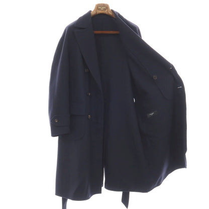【中古】リングヂャケット RING JACKET ウール ベルテッド ダブルブレストコート ダークネイビー【サイズ48】【 状態ランクB 】【 メンズ 】
