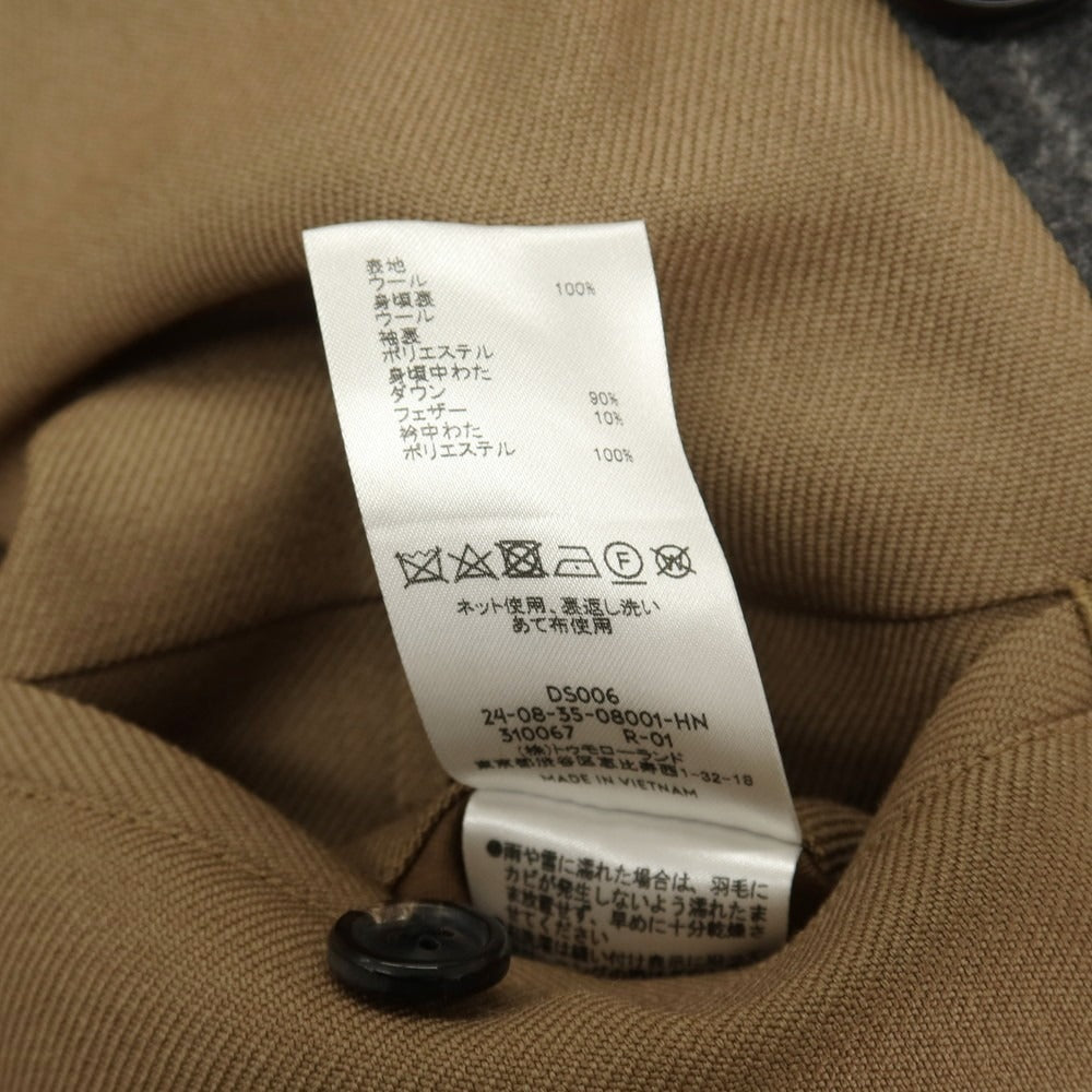 【中古】メゾン エ ボヤージュ MAISON&amp;VOYAGE ウール ストライプ ダブルブレスト ダウンジャケット グレーxホワイト【サイズL】【 状態ランクB 】【 メンズ 】