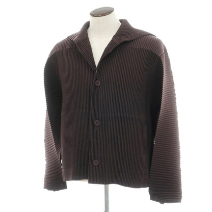 【中古】オム プリッセ イッセイミヤケ HOMME PLISSE ISSEY MIYAKE 2026年春夏 ポリエステル系 プリーツブルゾン ブラウン【サイズ表記なし（L位）】【 状態ランクA 】【 メンズ 】