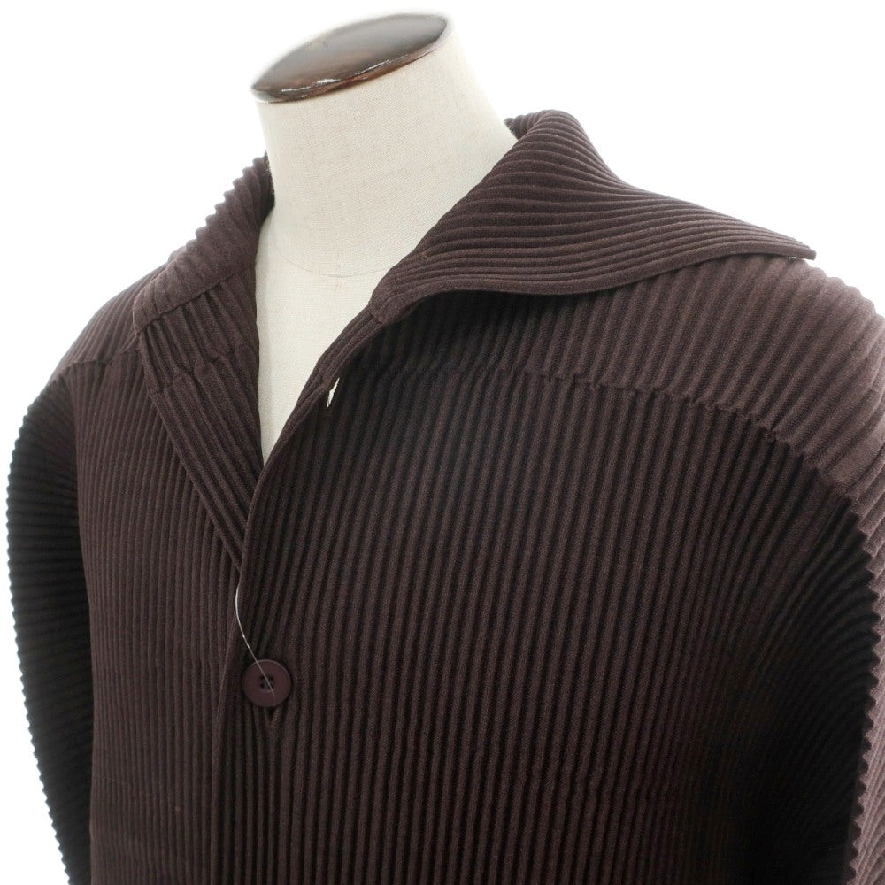 【中古】オム プリッセ イッセイミヤケ HOMME PLISSE ISSEY MIYAKE 2026年春夏 ポリエステル系 プリーツブルゾン ブラウン【サイズ表記なし（L位）】【 状態ランクA 】【 メンズ 】