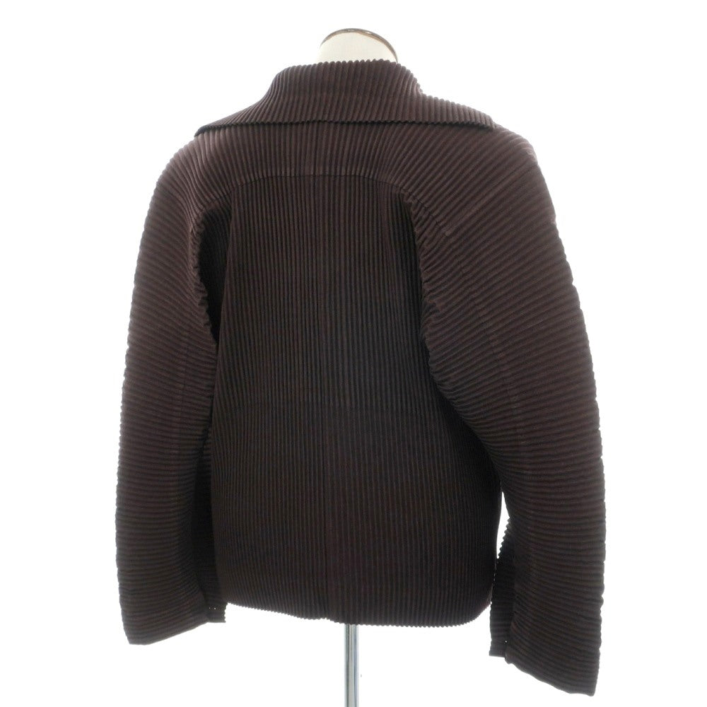 【中古】オム プリッセ イッセイミヤケ HOMME PLISSE ISSEY MIYAKE 2026年春夏 ポリエステル系 プリーツブルゾン ブラウン【サイズ表記なし（L位）】【 状態ランクA 】【 メンズ 】