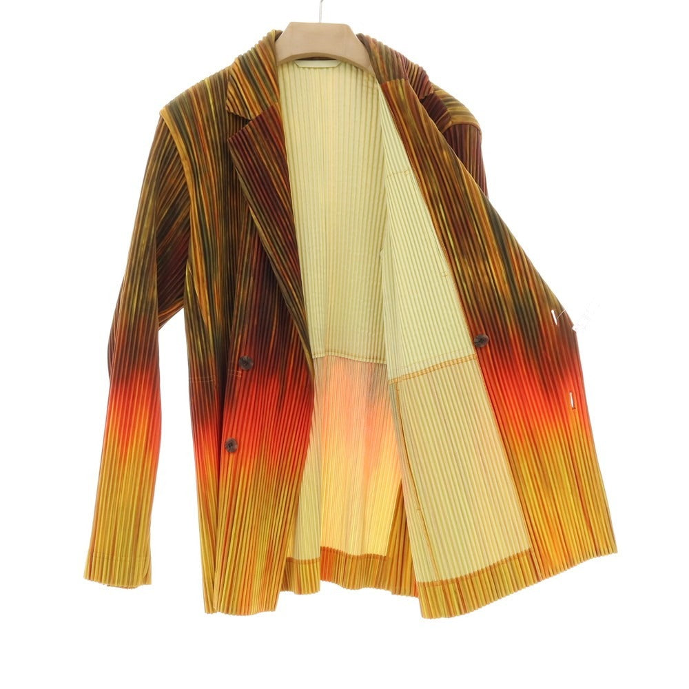 【中古】オム プリッセ イッセイミヤケ HOMME PLISSE ISSEY MIYAKE 2026年春夏 プリーツ ジャケット オレンジxマルチカラー【サイズ表記なし（L位）】【 状態ランクA 】【 メンズ 】