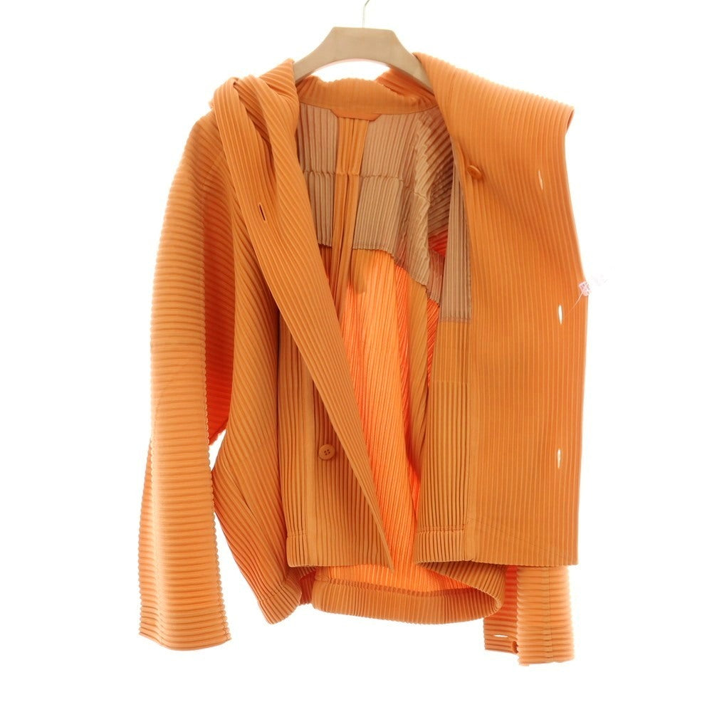 【中古】オム プリッセ イッセイミヤケ HOMME PLISSE ISSEY MIYAKE 2026年春夏 プリーツ フーデッドブルゾン ライトオレンジ【サイズ表記なし（L位）】【 状態ランクA 】【 メンズ 】