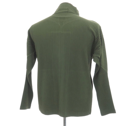 【中古】オム プリッセ イッセイミヤケ HOMME PLISSE ISSEY MIYAKE 2026年春夏 プリーツジャージー ダブルジップカットソー ブルゾン グリーン【サイズ表記なし（L位）】【 状態ランクA 】【 メンズ 】
