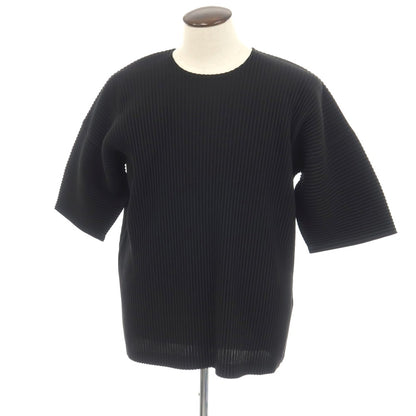 【中古】オム プリッセ イッセイミヤケ HOMME PLISSE ISSEY MIYAKE 2026年春夏 プリーツ クルーネック 半袖カットソー ブラック【サイズ表記なし（L位）】【 状態ランクA 】【 メンズ 】