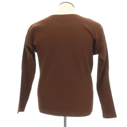 【中古】オム プリッセ イッセイミヤケ HOMME PLISSE ISSEY MIYAKE 2026年春夏 プリーツ クルーネック 長袖カットソー ブラウン【サイズ表記なし（L位）】【 状態ランクA 】【 メンズ 】