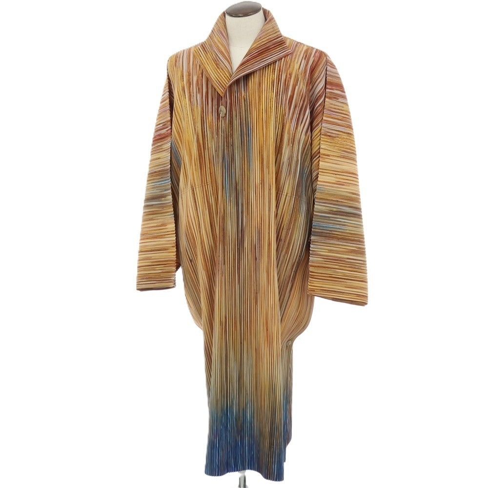 【中古】オム プリッセ イッセイミヤケ HOMME PLISSE ISSEY MIYAKE 2026年春夏 プリーツ ロングコート ブラウン系【サイズ表記なし（L位）】【 状態ランクA 】【 メンズ 】
