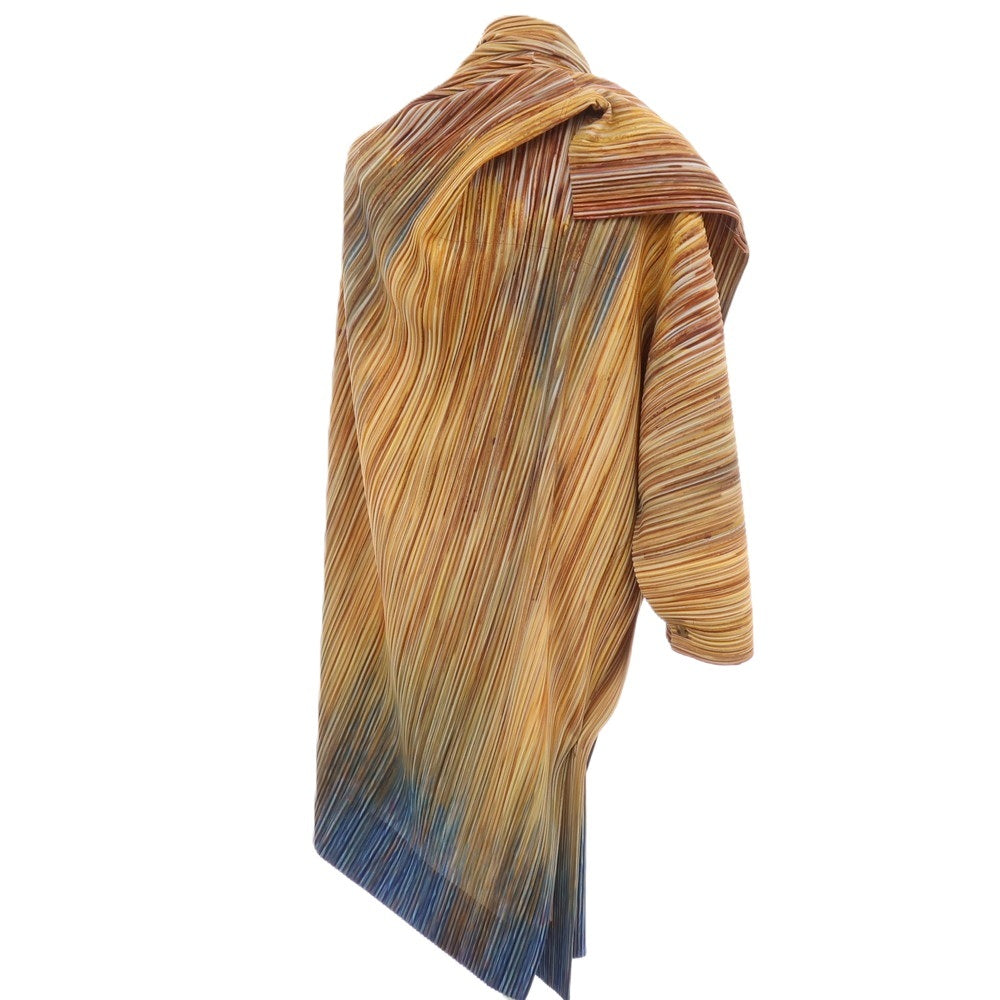 【中古】オム プリッセ イッセイミヤケ HOMME PLISSE ISSEY MIYAKE 2026年春夏 プリーツ ロングコート ブラウン系【サイズ表記なし（L位）】【 状態ランクA 】【 メンズ 】