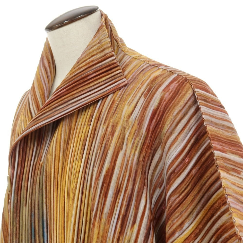 【中古】オム プリッセ イッセイミヤケ HOMME PLISSE ISSEY MIYAKE 2026年春夏 プリーツ ロングコート ブラウン系【サイズ表記なし（L位）】【 状態ランクA 】【 メンズ 】