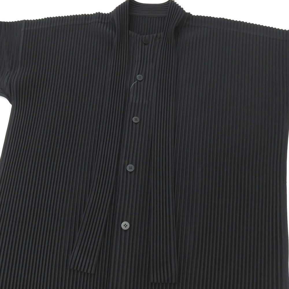 【中古】オム プリッセ イッセイミヤケ HOMME PLISSE ISSEY MIYAKE 2026年春夏 プリーツ シャツ ブラック【サイズ表記なし（L位）】【 状態ランクA 】【 メンズ 】