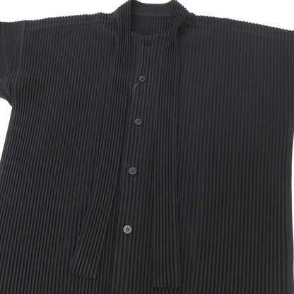 【中古】オム プリッセ イッセイミヤケ HOMME PLISSE ISSEY MIYAKE 2026年春夏 プリーツ シャツ ブラック【サイズ表記なし（L位）】【 状態ランクA 】【 メンズ 】