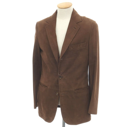 【中古】キートン Kiton 羊革 シープレザー 3B テーラードジャケット ブラウン【サイズ44】【 状態ランクC 】【 メンズ 】