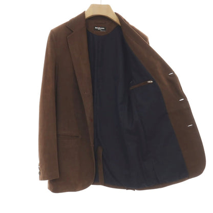 【中古】キートン Kiton 羊革 シープレザー 3B テーラードジャケット ブラウン【サイズ44】【 状態ランクC 】【 メンズ 】