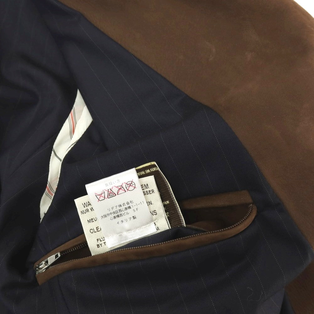 【中古】キートン Kiton 羊革 シープレザー 3B テーラードジャケット ブラウン【サイズ44】【 状態ランクC 】【 メンズ 】