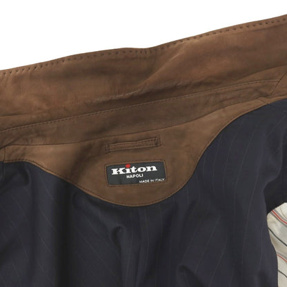 【中古】キートン Kiton 羊革 シープレザー 3B テーラードジャケット ブラウン【サイズ44】【 状態ランクC 】【 メンズ 】