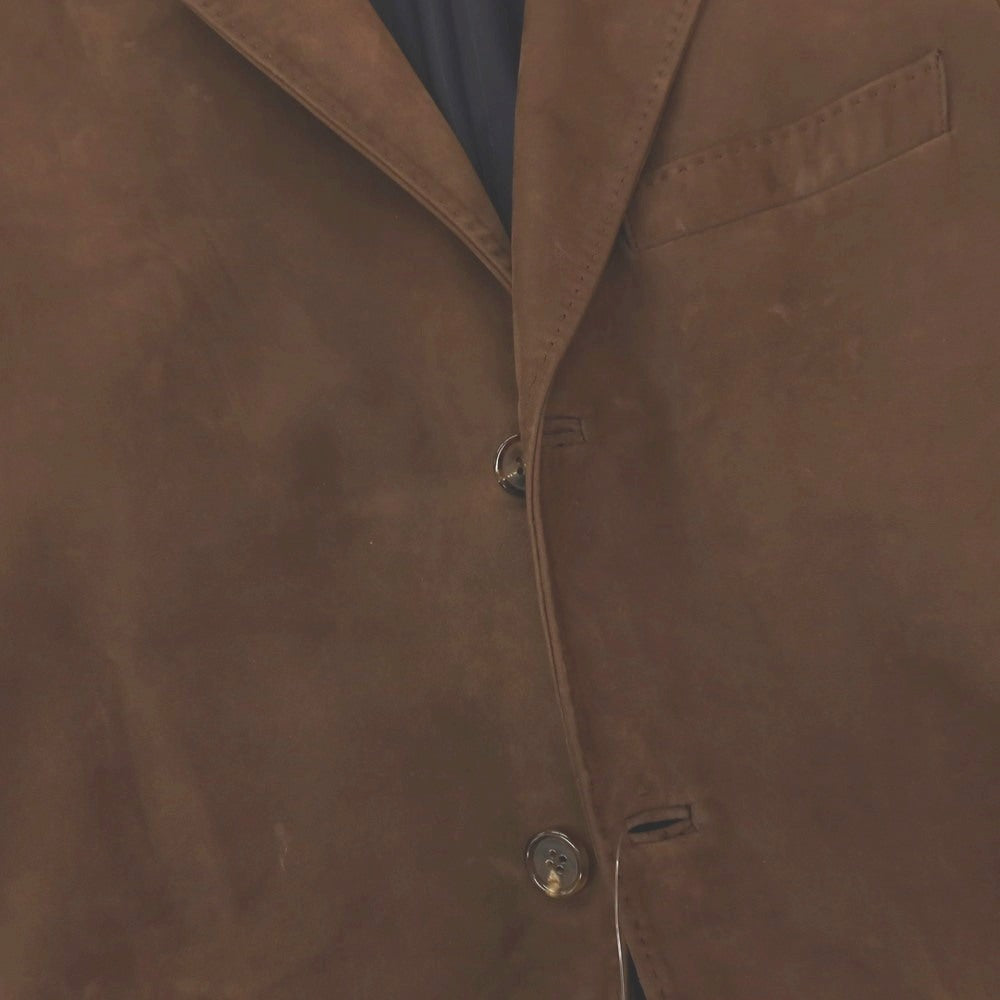 【中古】キートン Kiton 羊革 シープレザー 3B テーラードジャケット ブラウン【サイズ44】【 状態ランクC 】【 メンズ 】