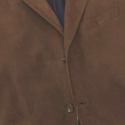 【中古】キートン Kiton 羊革 シープレザー 3B テーラードジャケット ブラウン【サイズ44】【 状態ランクC 】【 メンズ 】