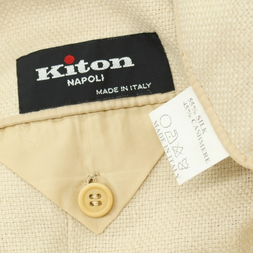 【中古】キートン Kiton シルクカシミヤ 3B テーラードジャケット ベージュ【サイズ46】【 状態ランクB 】【 メンズ 】