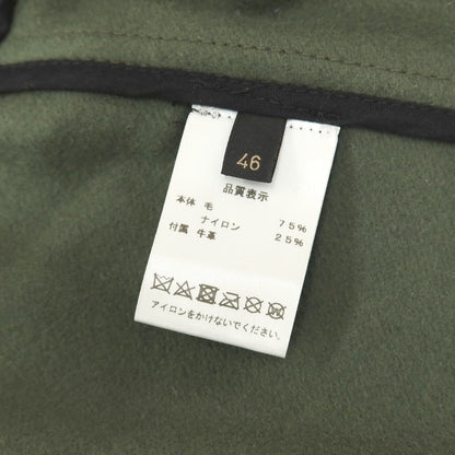 【中古】ソレシティ Solleciti ウールナイロン レザーパイピング スタンドカラー ミリタリージャケット オリーブグリーン【サイズ46】【 状態ランクB 】【 メンズ 】