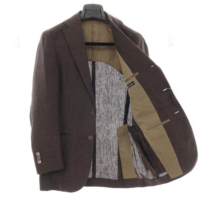 【中古】スティレ ラティーノ STILE LATINO リネン 3つボタンスーツ ダークブラウン【サイズ42 DROP.8R/45】【 状態ランクC 】【 メンズ 】