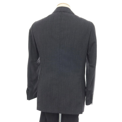 【中古】スティレ ラティーノ STILE LATINO ウール 2つボタンスーツ グレーxネイビー×ブラック【サイズ44 DROP.8R】【 状態ランクB 】【 メンズ 】