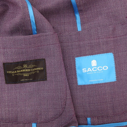 【中古】ザッコ SACCO Napoli ウール 2B テーラードジャケット パープル【サイズ44】【 状態ランクB 】【 メンズ 】