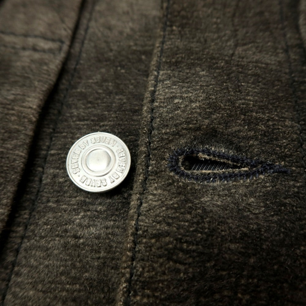 【中古】セブン バイ セブン SEVEN BY SEVEN 2026年春夏 URBAN RESEARCH別注 アンティーク加工 レザーブルゾン ブラック【サイズ表記なし（M位）】【 状態ランクB 】【 メンズ 】