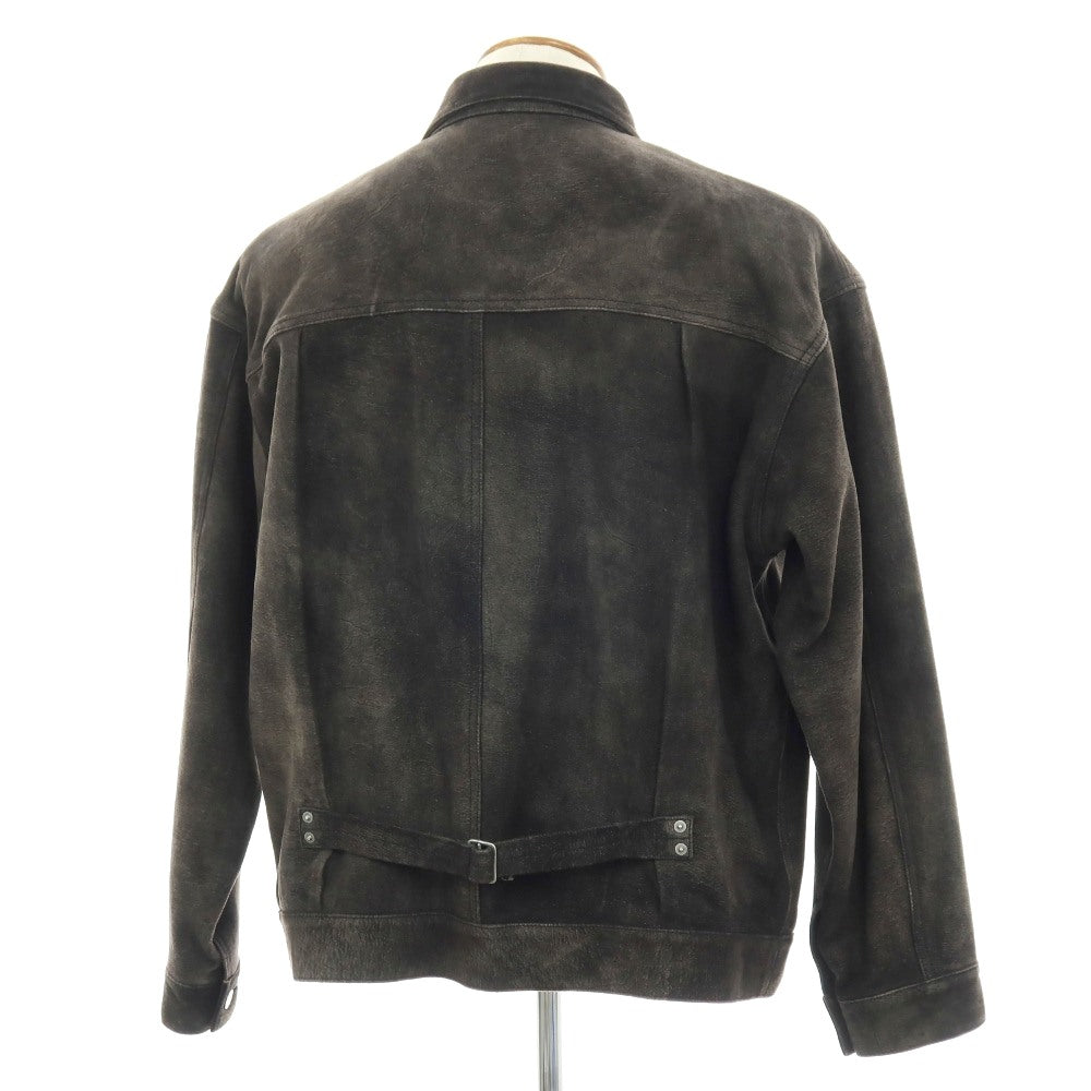 【中古】セブン バイ セブン SEVEN BY SEVEN 2026年春夏 URBAN RESEARCH別注 アンティーク加工 レザーブルゾン ブラック【サイズ表記なし（M位）】【 状態ランクB 】【 メンズ 】