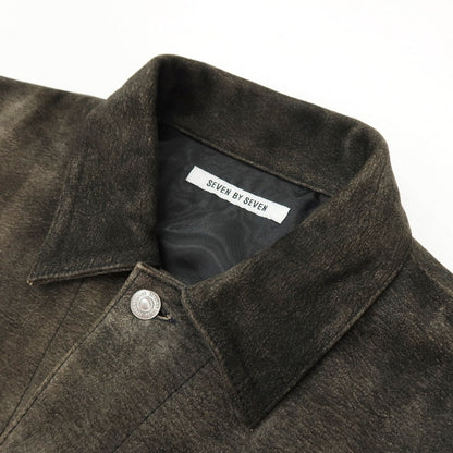 【中古】セブン バイ セブン SEVEN BY SEVEN 2026年春夏 URBAN RESEARCH別注 アンティーク加工 レザーブルゾン ブラック【サイズ表記なし（M位）】【 状態ランクB 】【 メンズ 】