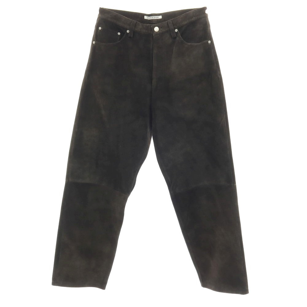 【中古】セブン バイ セブン SEVEN BY SEVEN 2026年春夏 URBAN RESEARCH別注 アンティーク加工 レザー 5ポケットパンツ ブラック【サイズ表記なし（S位）】【 状態ランクA 】【 メンズ 】