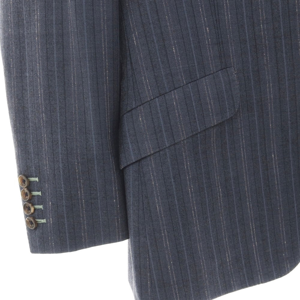 【中古】ポールスミスコレクション PAUL SMITH COLLECTION ウール ストライプ 2つボタンスーツ ネイビー【サイズ表記なし（S位）】【 状態ランクC 】【 メンズ 】