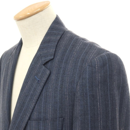 【中古】ポールスミスコレクション PAUL SMITH COLLECTION ウール ストライプ 2つボタンスーツ ネイビー【サイズ表記なし（S位）】【 状態ランクC 】【 メンズ 】
