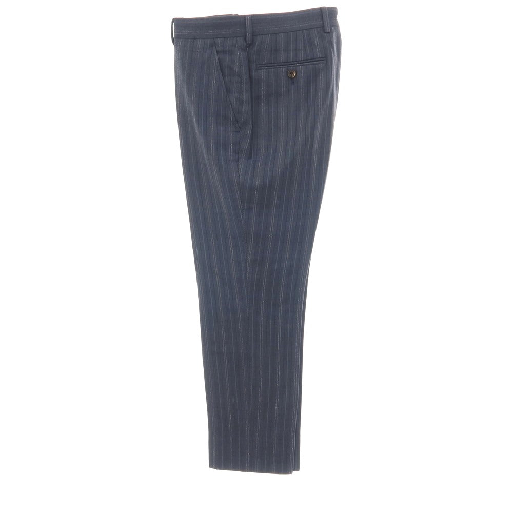 【中古】ポールスミスコレクション PAUL SMITH COLLECTION ウール ストライプ 2つボタンスーツ ネイビー【サイズ表記なし（S位）】【 状態ランクC 】【 メンズ 】