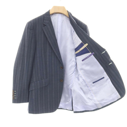 【中古】ポールスミスコレクション PAUL SMITH COLLECTION ウール ストライプ 2つボタンスーツ ネイビー【サイズ表記なし（S位）】【 状態ランクC 】【 メンズ 】