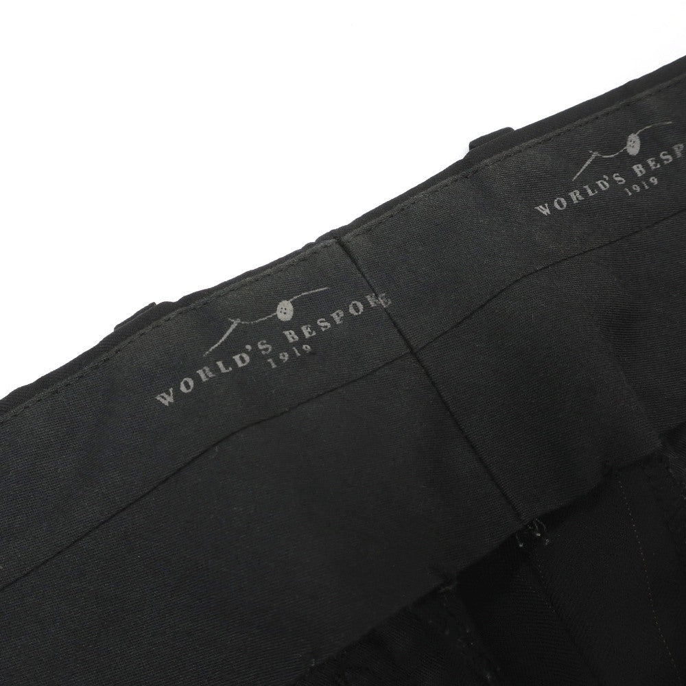 【中古】ワールズ ビスポーク WORLD’S BESPOKE SUPER130’S ウール ストライプ 2つボタンスーツ ブラックxブラウン【サイズPM】【 状態ランクC 】【 メンズ 】