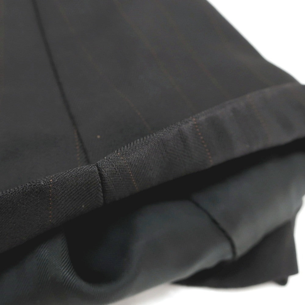 【中古】ワールズ ビスポーク WORLD’S BESPOKE SUPER130’S ウール ストライプ 2つボタンスーツ ブラックxブラウン【サイズPM】【 状態ランクC 】【 メンズ 】