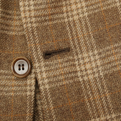 【中古】ラベラ サルトリア ナポレターナ La vera Sartoria Napoletana ウールカシミヤ チェック 2B テーラードジャケット ブラウンxベージュ【サイズ表記なし（S位）】【 状態ランクB 】【 メンズ 】