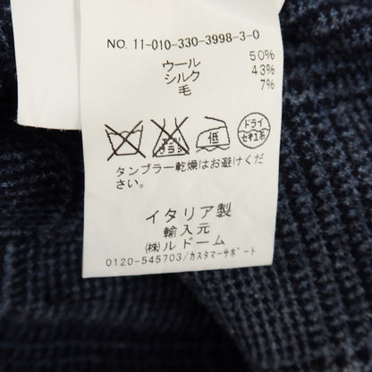【中古】エリコフォルミコラ ERRICO FORMICOLA ウールシルク グレンチェック 3B テーラードジャケット ネイビー系【サイズ46 Drop7】【 状態ランクD 】【 メンズ 】