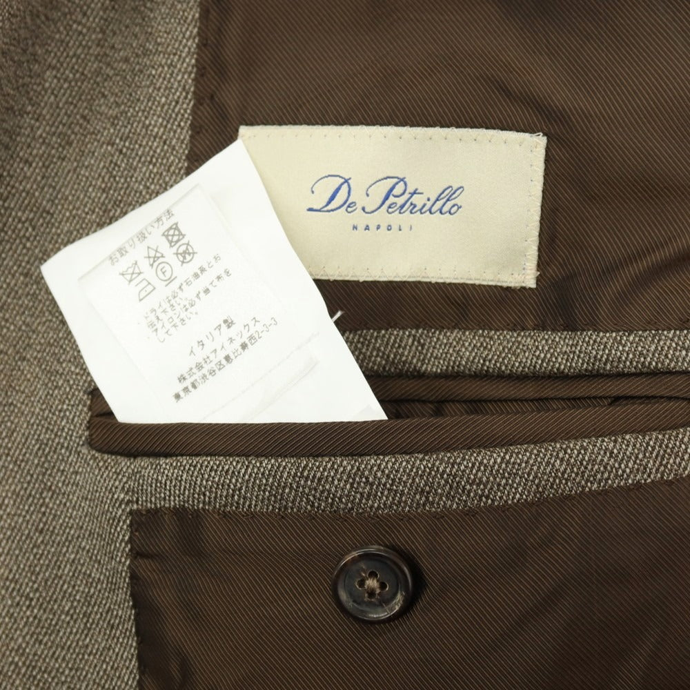 【中古】デペトリロ DE PETRILLO ウール ダブル6B テーラードジャケット ブラウン【サイズ46】【 状態ランクC 】【 メンズ 】