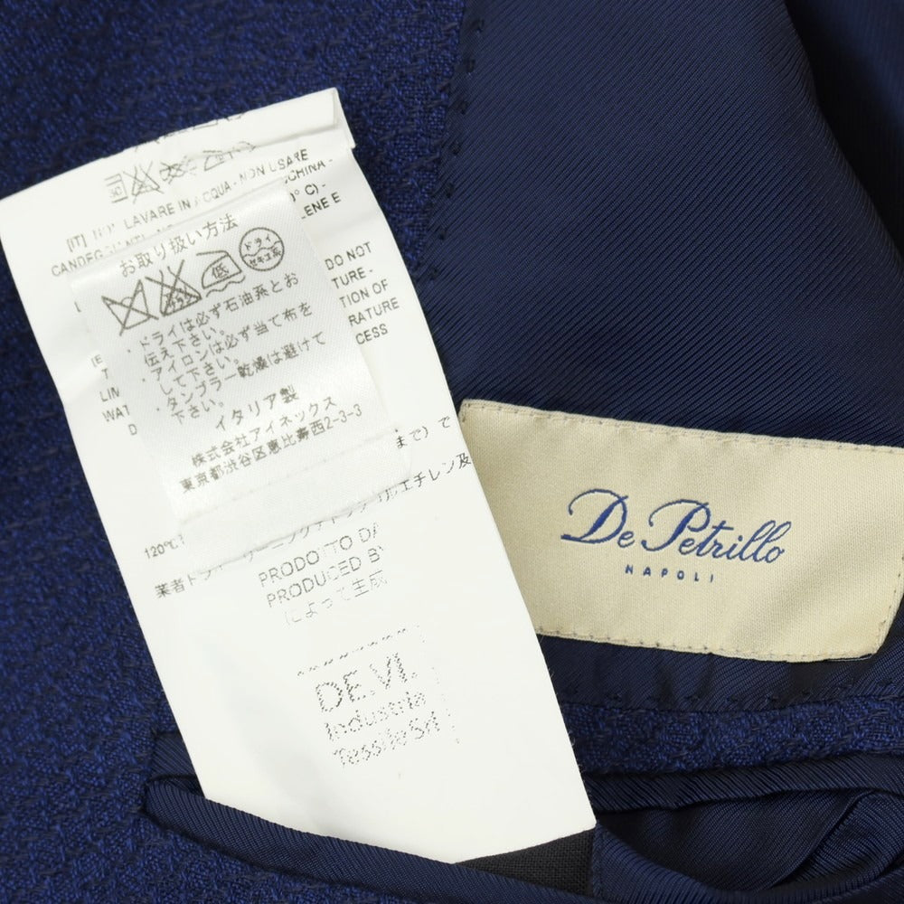 【中古】デペトリロ DE PETRILLO コットンリネン 3B テーラードジャケット ネイビー【サイズ46】【 状態ランクC 】【 メンズ 】
