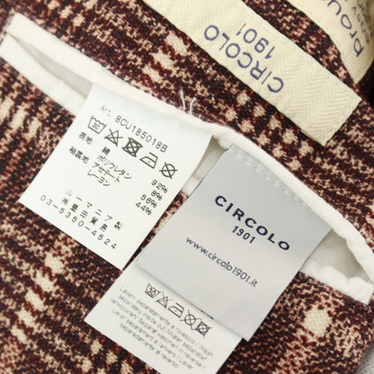 【中古】チルコロ1901 CIRCOLO 1901 コットン ジャージー チェック柄プリント 2B カジュアルジャケット バーガンディxホワイト【サイズ48】【 状態ランクC 】【 メンズ 】