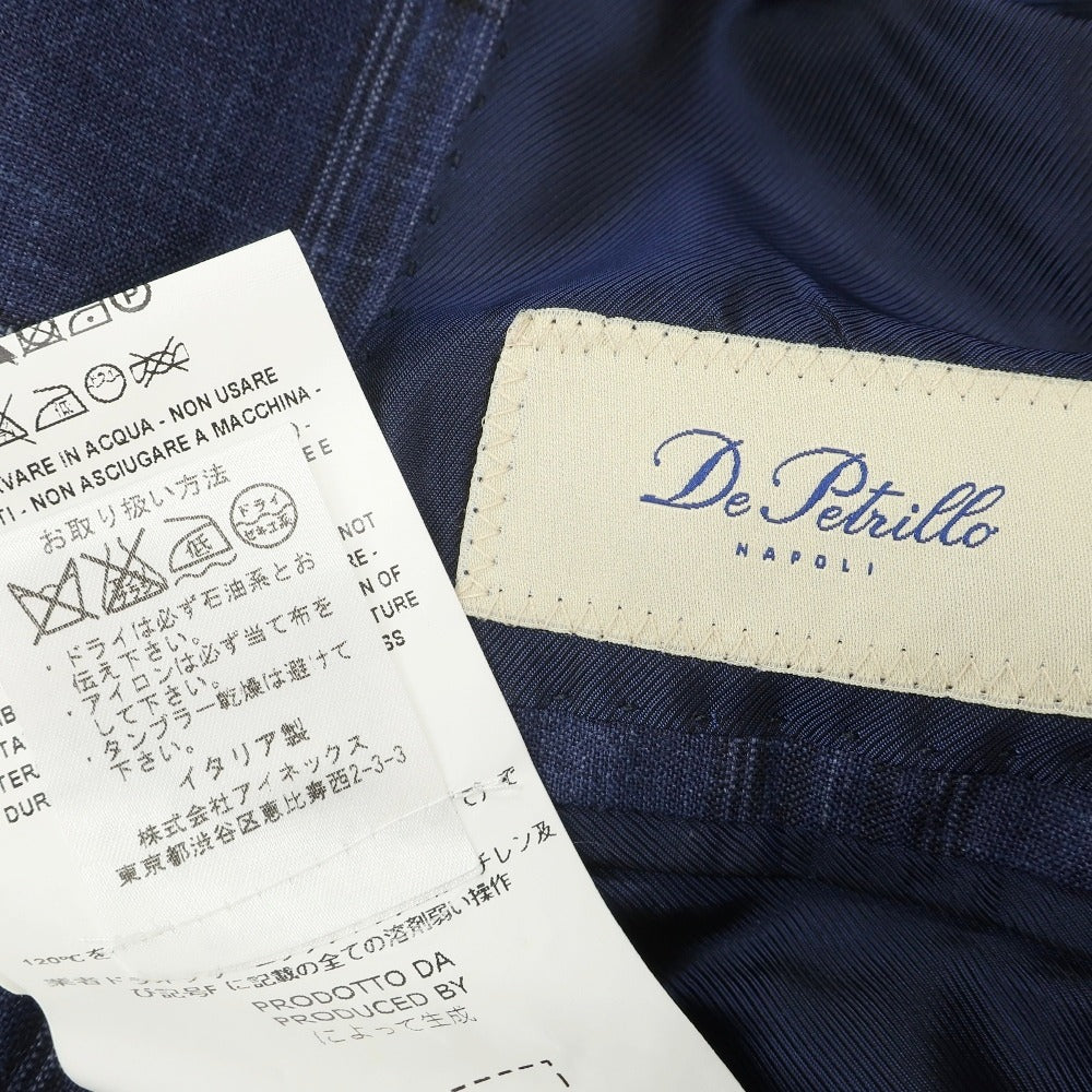 中古】デペトリロ DE PETRILLO ウールシルクリネン チェック 3つボタン