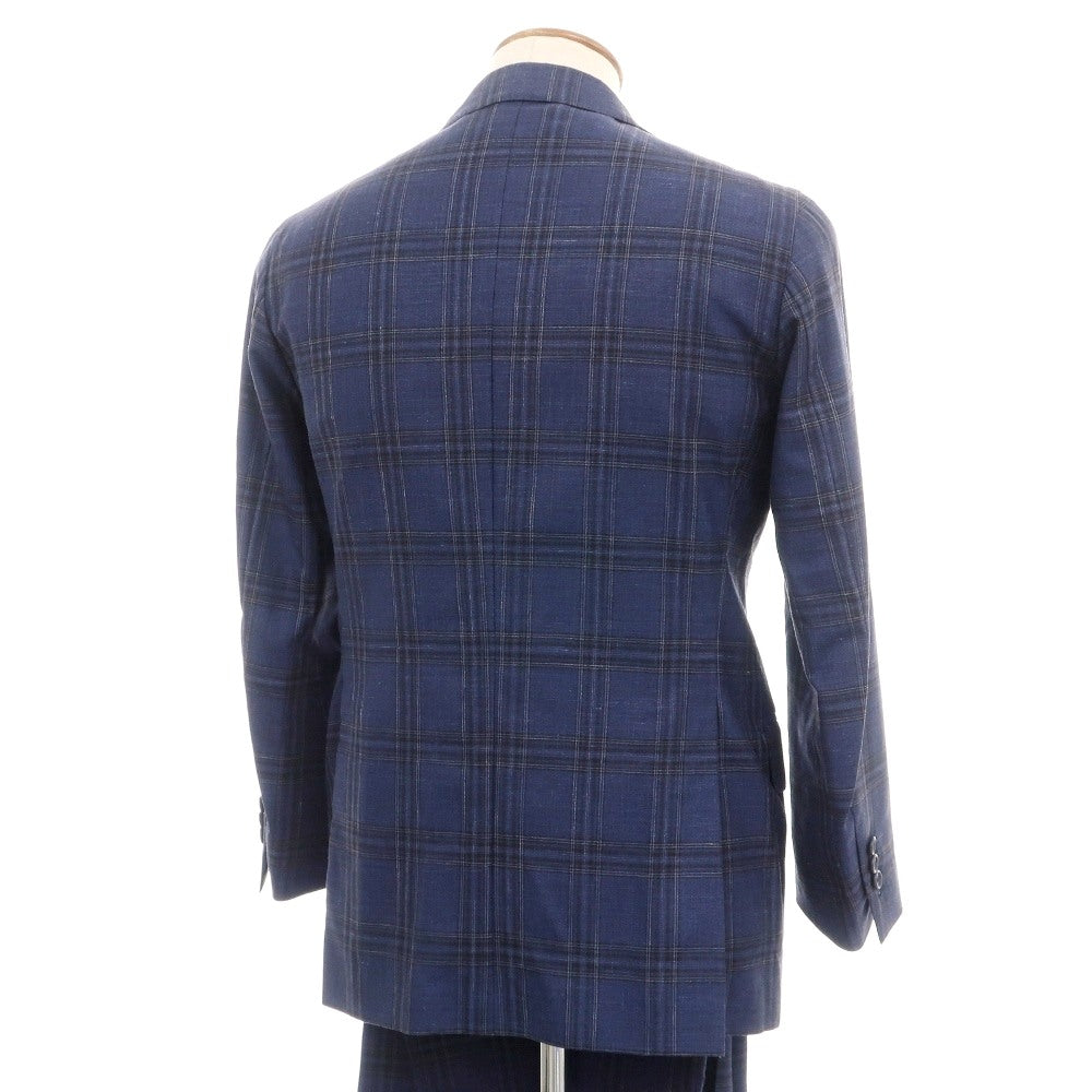 中古】デペトリロ DE PETRILLO ウールシルクリネン チェック 3つボタン