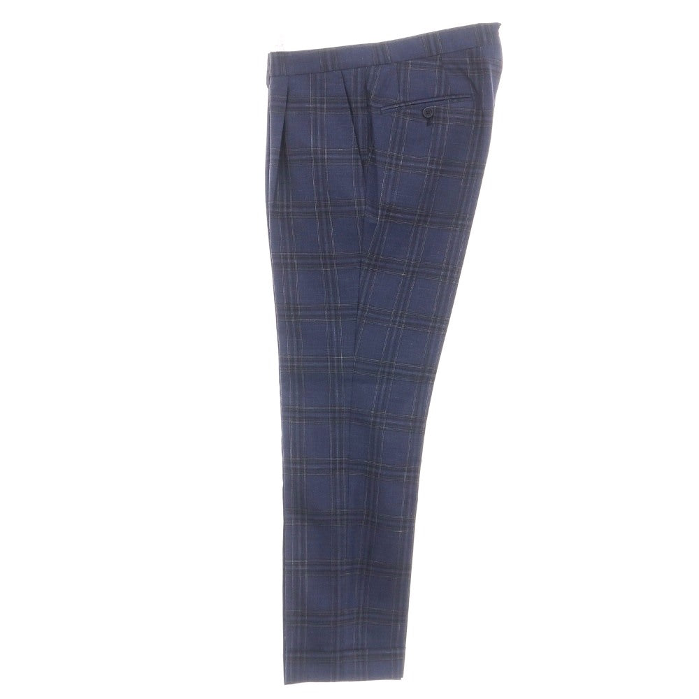 中古】デペトリロ DE PETRILLO ウールシルクリネン チェック 3つボタン