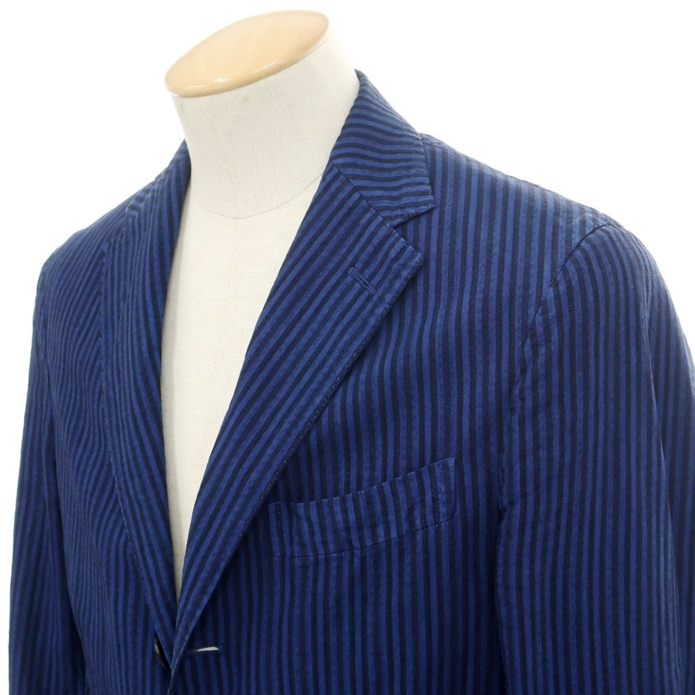 中古】ザ ジジ THE GIGI ストライプ 3つボタンスーツ ダークブルーx