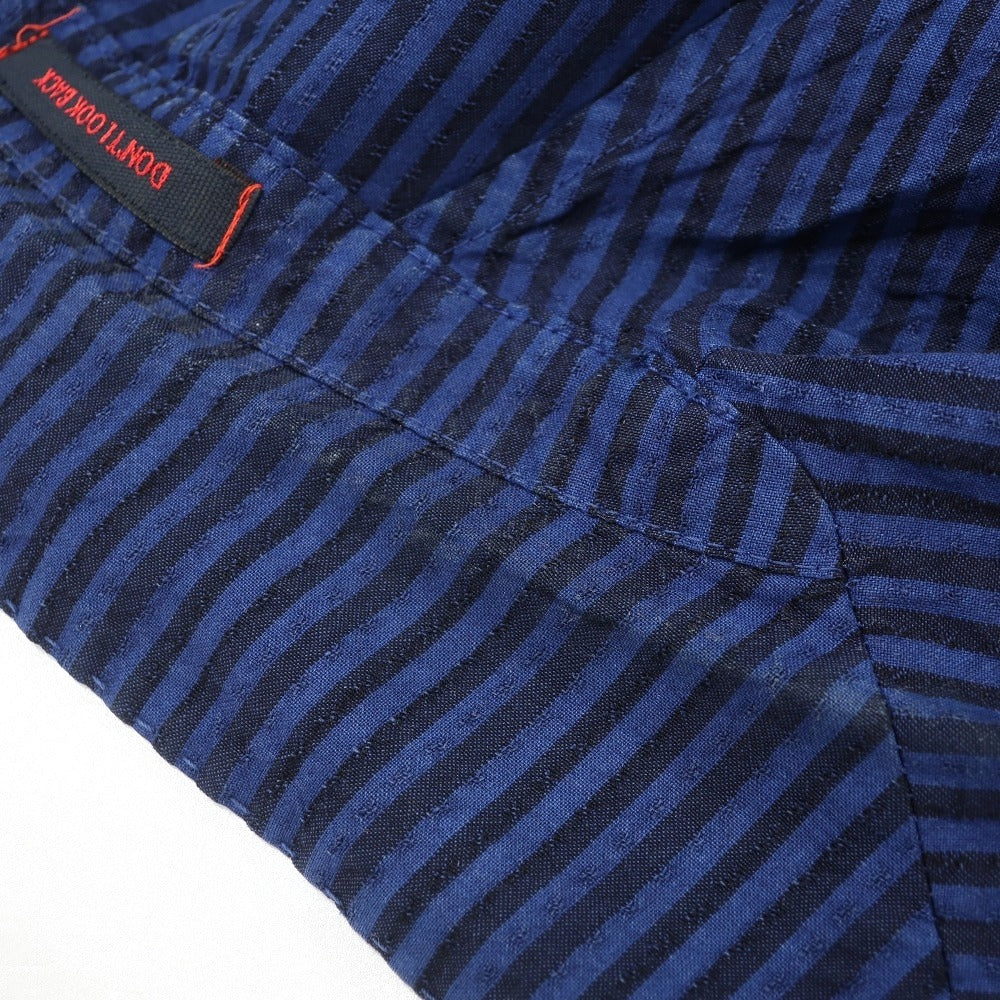 【中古】ザ ジジ THE GIGI ストライプ 3つボタンスーツ ダークブルーxブラックネイビー【サイズ46】【 状態ランクC 】【 メンズ 】