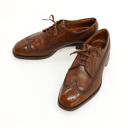 【中古】クロケットアンドジョーンズ CROCKETT&amp;JONES カーフ レザー 旧ロゴ ドレスシューズ ブラウン【サイズ8E】【 状態ランクB 】【 メンズ 】